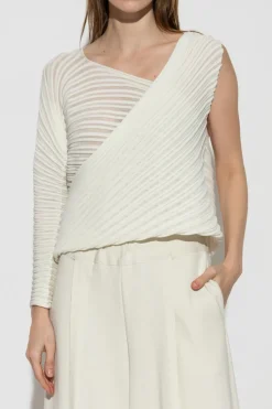 Issey Miyake cream Pleated top