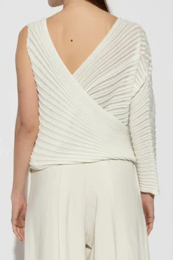 Issey Miyake cream Pleated top