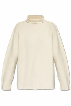 Issey Miyake cream Turtleneck with wool finish