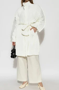 Issey Miyake WHITE Pleated coat