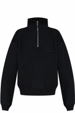 Jacquemus BLACK Sweatshirt with logo patch