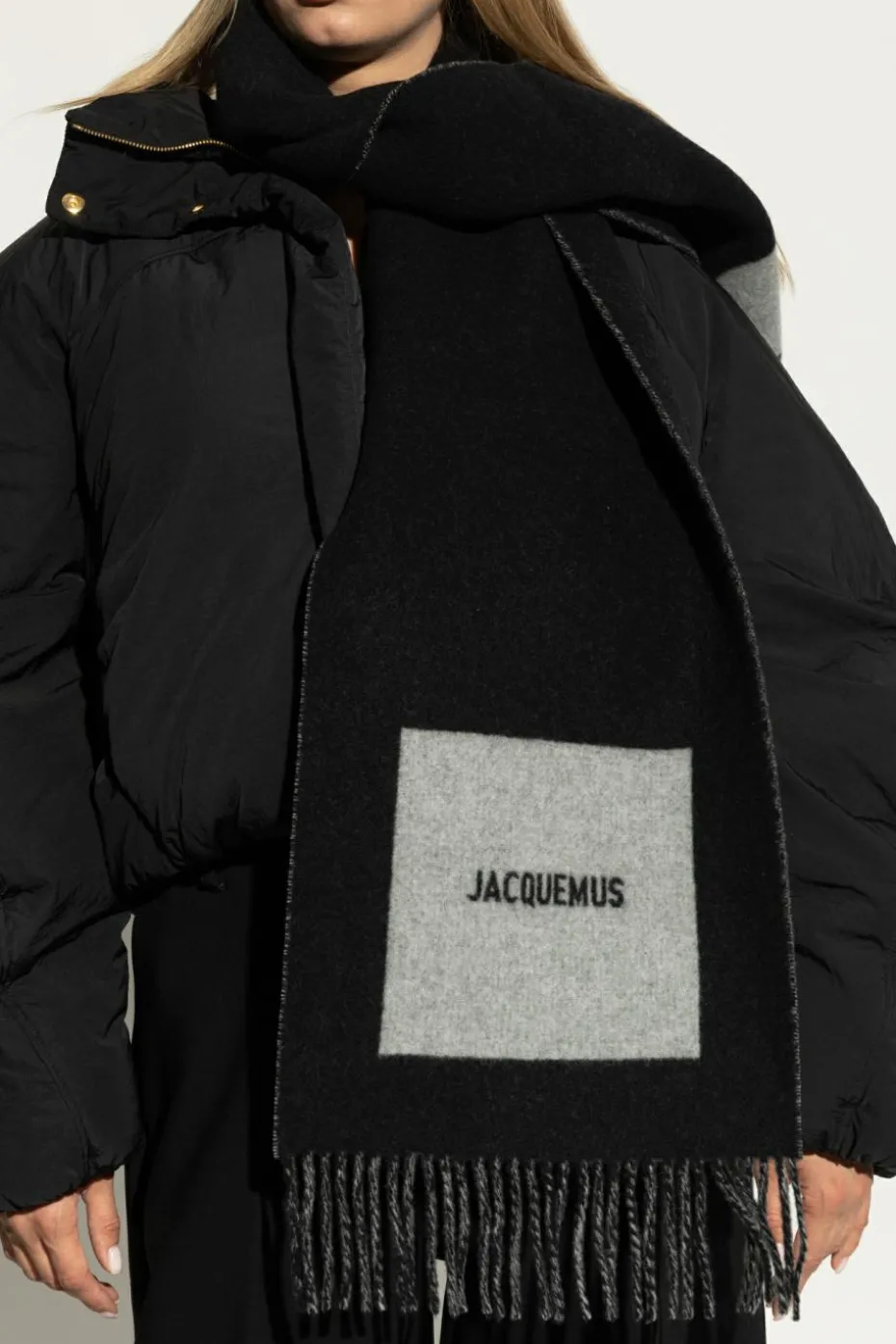 Jacquemus BLACK Wool scarf with logo