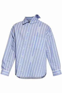 Jacquemus BLUE ‘Cuadro’ asymmetrical shirt