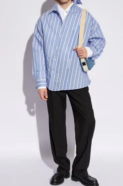 Jacquemus BLUE ‘Cuadro’ asymmetrical shirt