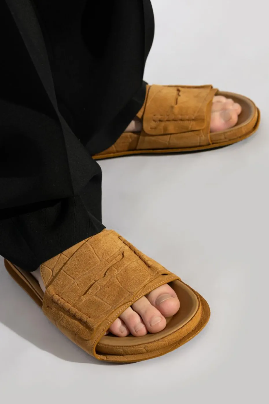 Jacquemus BROWN Leather slides