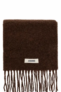 Jacquemus BROWN Scarf with logo patch