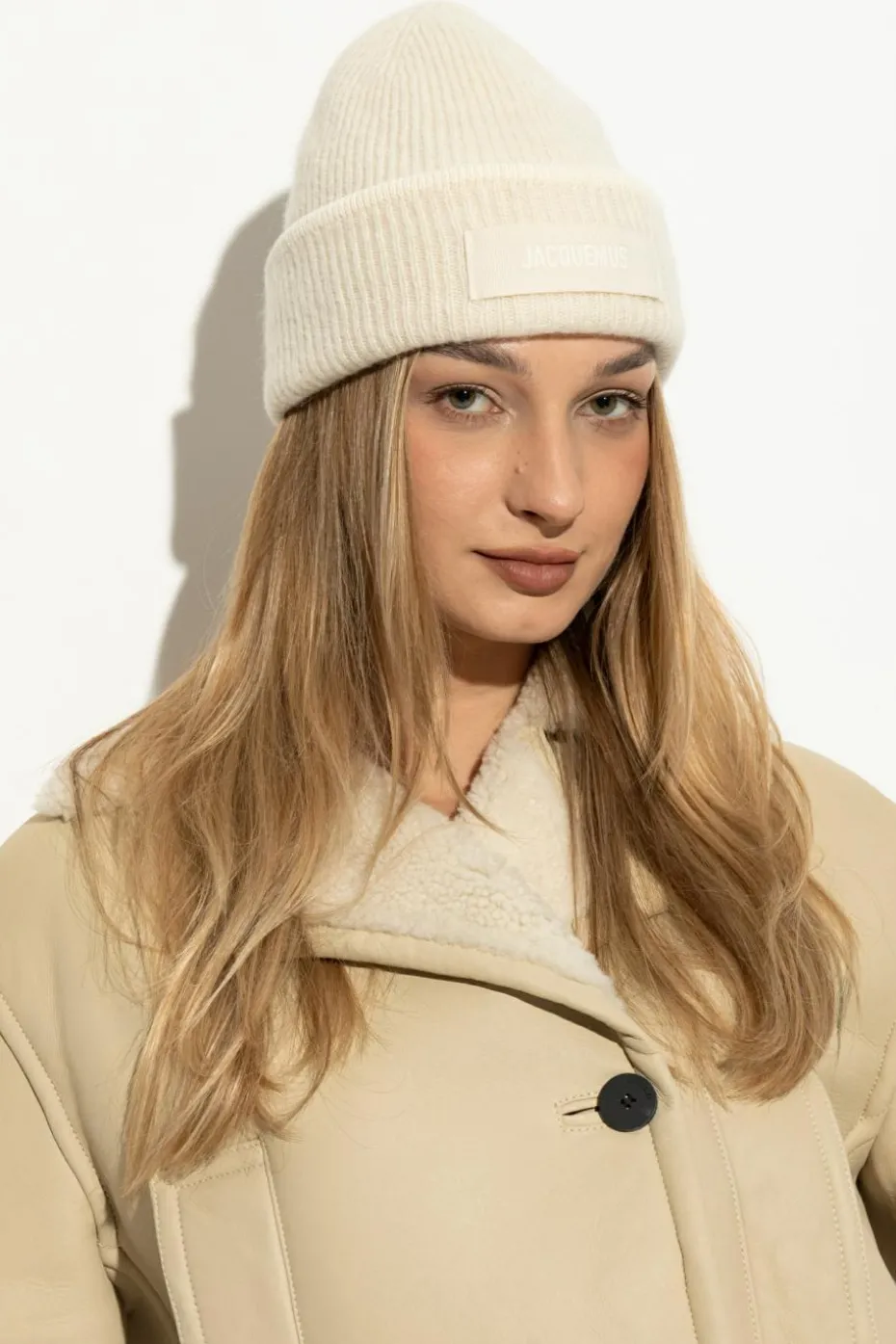 Jacquemus cream Cap with logo