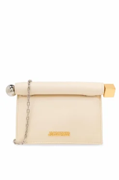 Jacquemus cream ‘La Petite Pochette Rond Carre’ shoulder bag