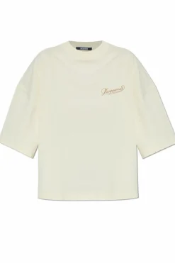 Jacquemus cream Oversize T-shirt with embroidered logo