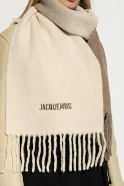 Jacquemus cream Scarf with logo