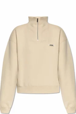 Jacquemus cream Sweatshirt with stand-up collar