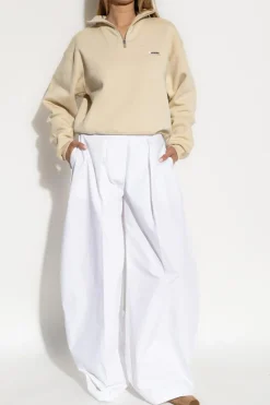 Jacquemus cream Sweatshirt with stand-up collar
