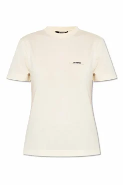 Jacquemus cream T-shirt with logo patch