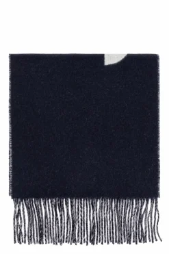 Jacquemus NAVY BLUE Wool scarf with logo