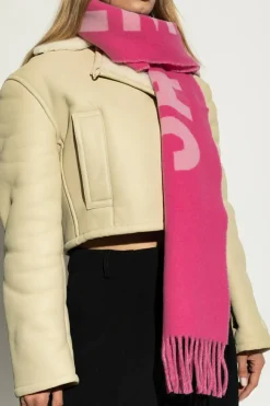 Jacquemus PINK Wool scarf with logo