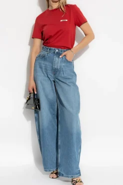 Jacquemus RED T-shirt with logo patch