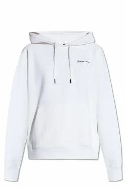 Jacquemus WHITE ‘Brode’ hoodie with logo
