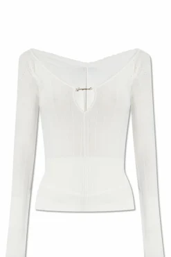 Jacquemus WHITE ‘Pralu’ ribbed top