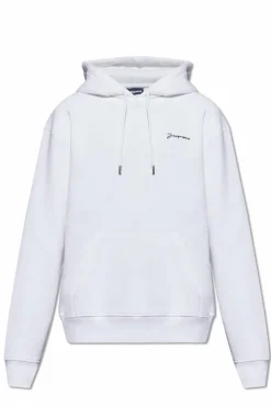 Jacquemus WHITE ‘Typo’ hoodie with logo