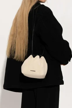 JIL SANDER beige Bucket shoulder bag