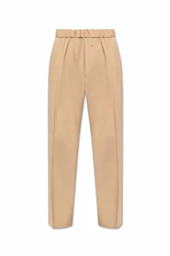 JIL SANDER beige Creased trousers