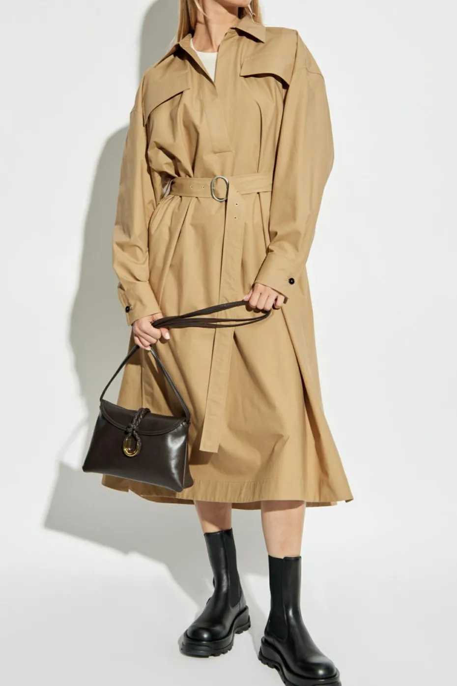 JIL SANDER+ beige Dress with belt