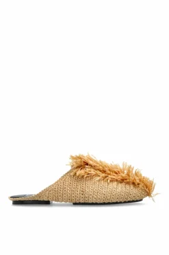 JIL SANDER+ beige Raffia Sandals