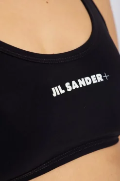 JIL SANDER+ BLACK Bikini top with logo