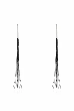 JIL SANDER BLACK Brass earrings