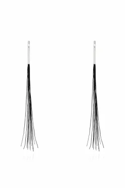 JIL SANDER BLACK Brass earrings