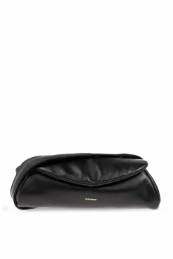 JIL SANDER BLACK ‘Cannolo Small’ shoulder bag