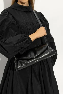 JIL SANDER BLACK ‘Cannolo Grande’ shoulder bag