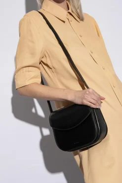 JIL SANDER BLACK ‘Coin Medium’ shoulder bag