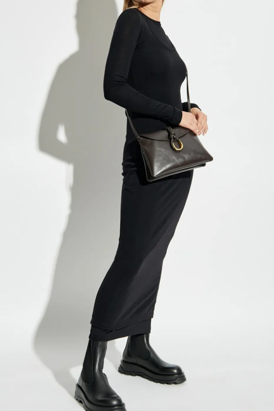 JIL SANDER+ BLACK Double-layered dress