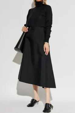 JIL SANDER BLACK Golf with wool finish
