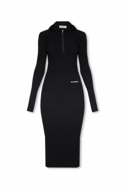 JIL SANDER+ BLACK Hoodie dress