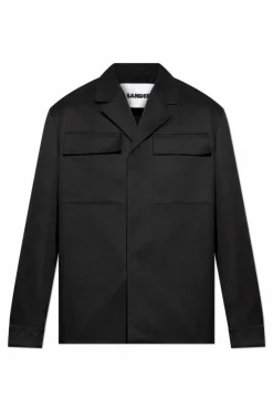 JIL SANDER BLACK Jacket with collar