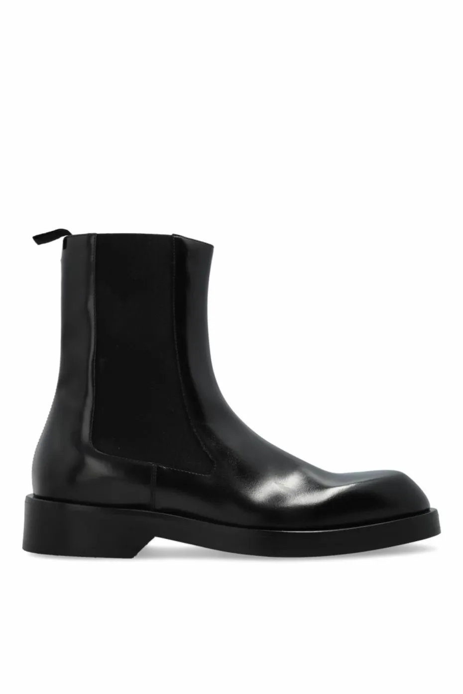 JIL SANDER BLACK Leather ankle boots