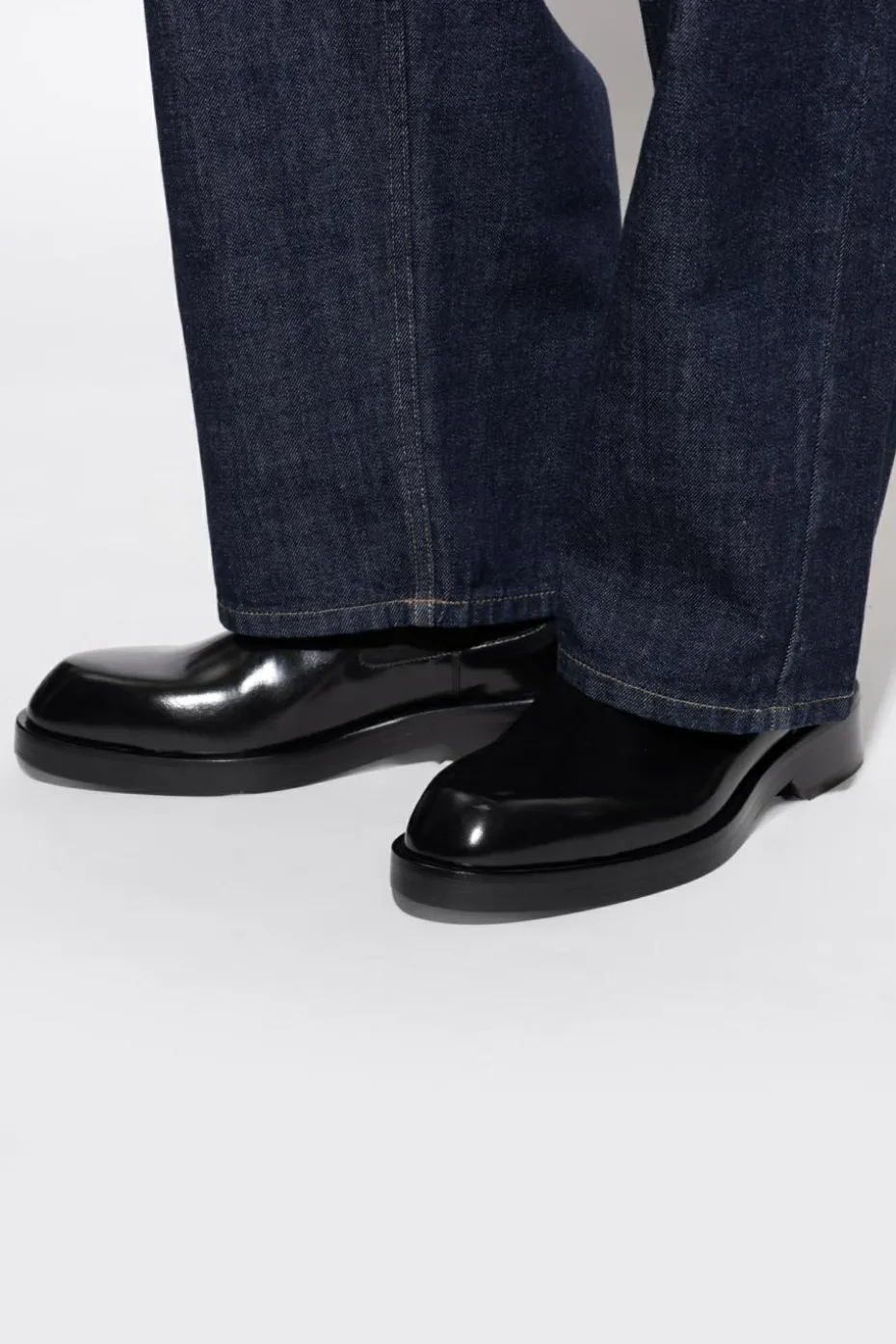 JIL SANDER BLACK Leather ankle boots