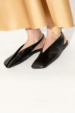JIL SANDER BLACK Leather ballet flats