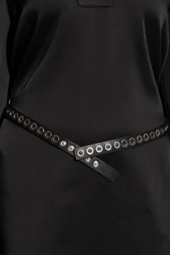 JIL SANDER BLACK Leather belt
