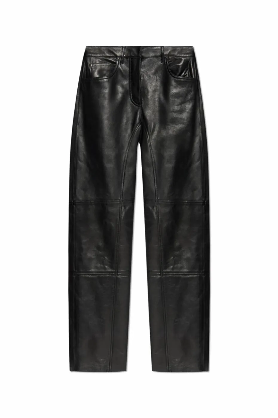 JIL SANDER BLACK Leather pants
