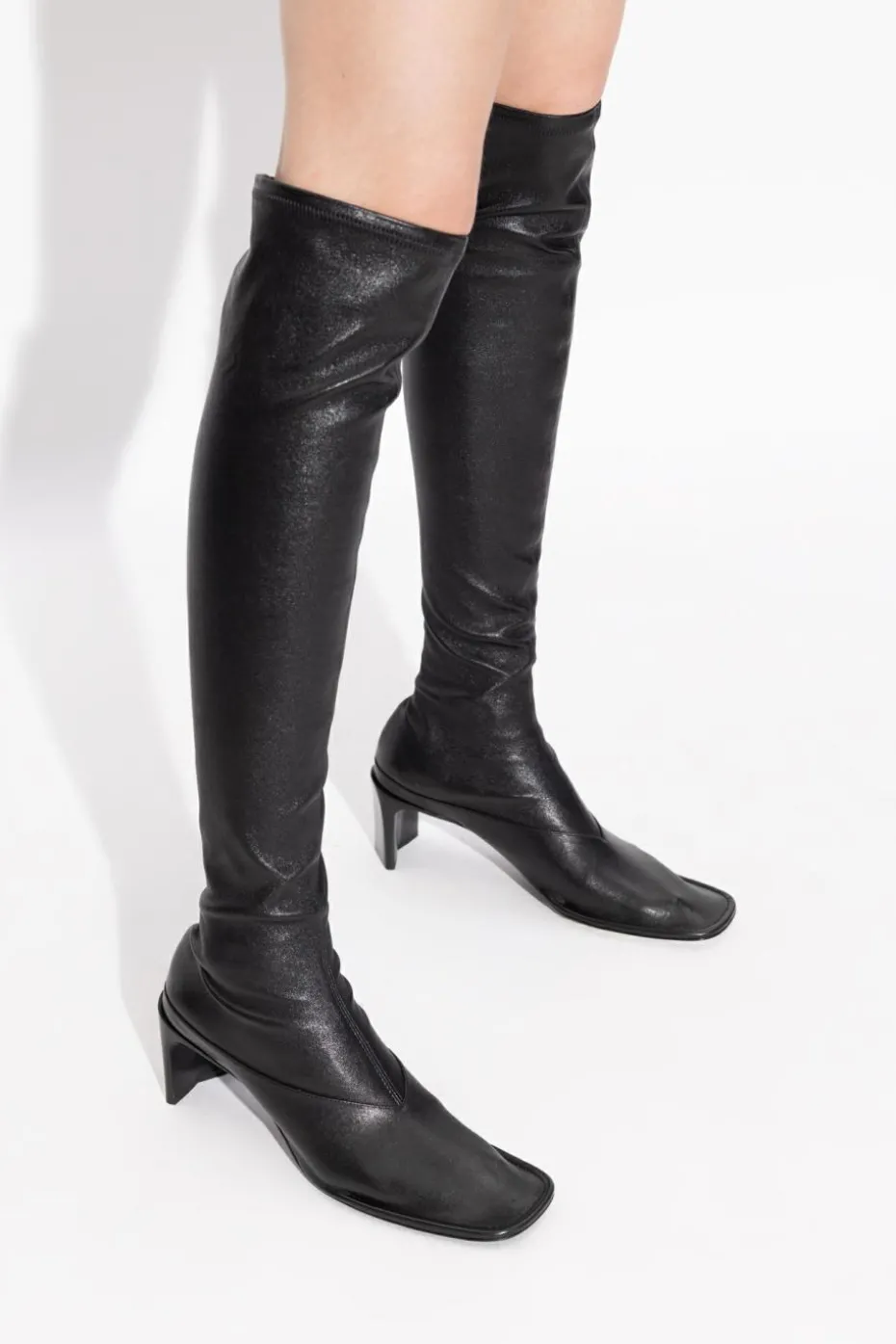 JIL SANDER BLACK Leather boots