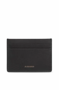 JIL SANDER BLACK Leather card case
