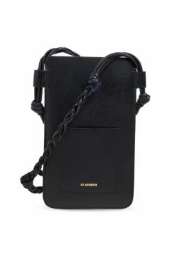 JIL SANDER BLACK Leather phone case