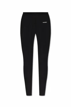 JIL SANDER+ BLACK Leggings with wool trim