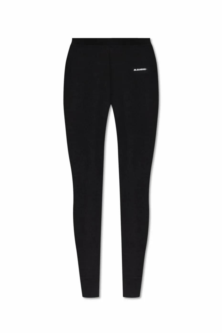JIL SANDER+ BLACK Leggings with wool trim