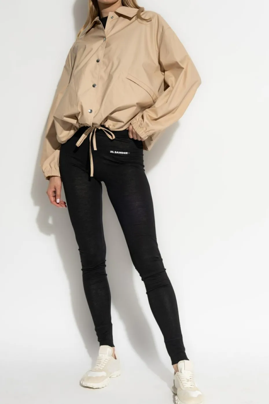 JIL SANDER+ BLACK Leggings with wool trim