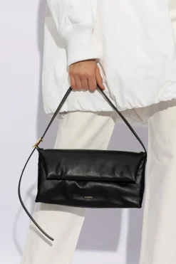 JIL SANDER BLACK ‘Origami’ shoulder bag