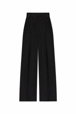 JIL SANDER BLACK Pleat front pants